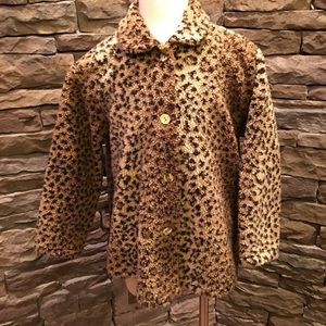 🎀🙀 Girls Leopard Coat. Size 8. Fuzzy and Cute!